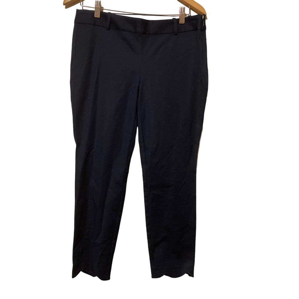 J. By J. Crew Womens Size 10 Cropped Pants Blue Mid Rise‎ Side Zipper Cotton
